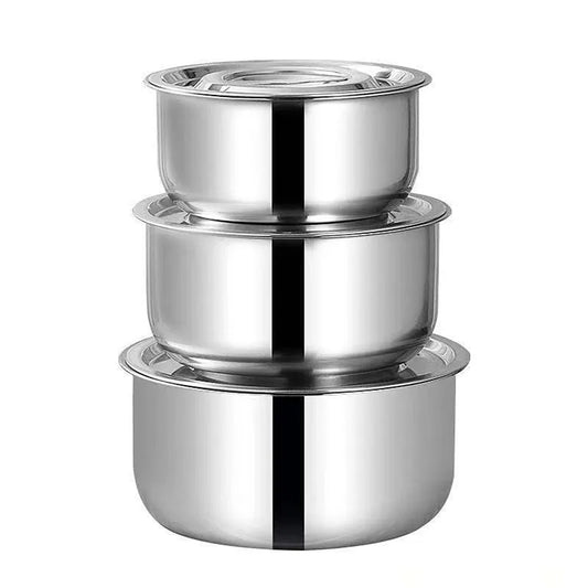 Versatile 3-Piece Soup Pot Set with lids