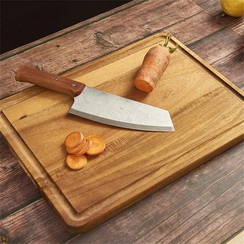 Durable Wood Cutting Board with Juice Grooves: A Versatile Kitchen Essential