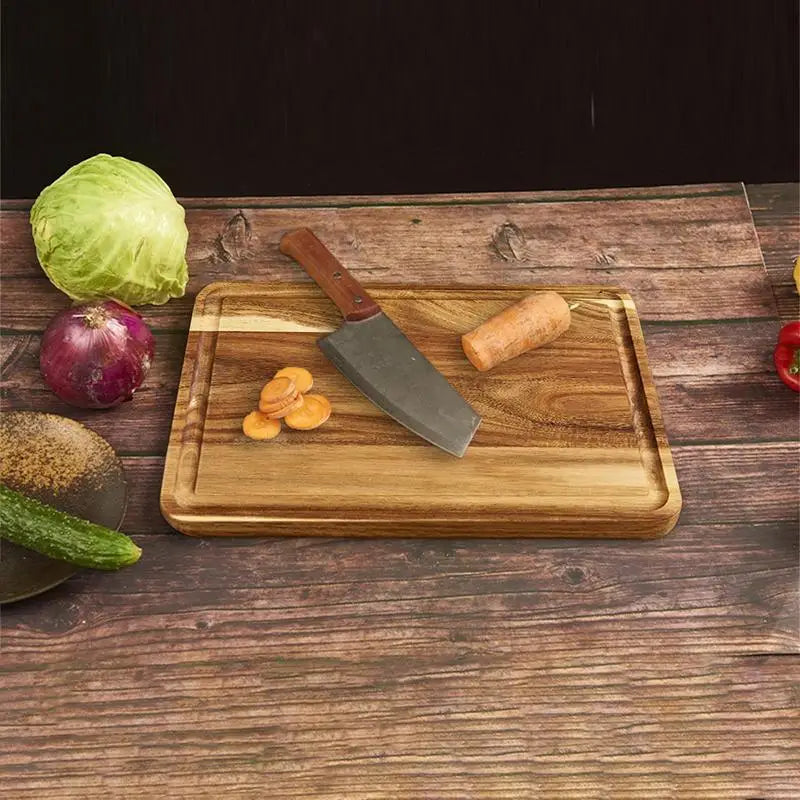 Durable Wood Cutting Board with Juice Grooves: A Versatile Kitchen Essential