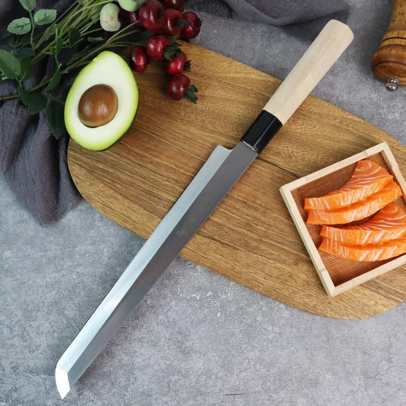 Masterful Japanese Sushi and Sashimi Knife Set with Maple Handles